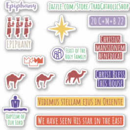 Katholieke Latijnse Drie Kings Illustraties Planne Sticker