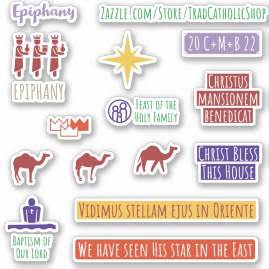 Katholieke Latijnse Drie Kings Illustraties Planne Sticker (Voorkant)