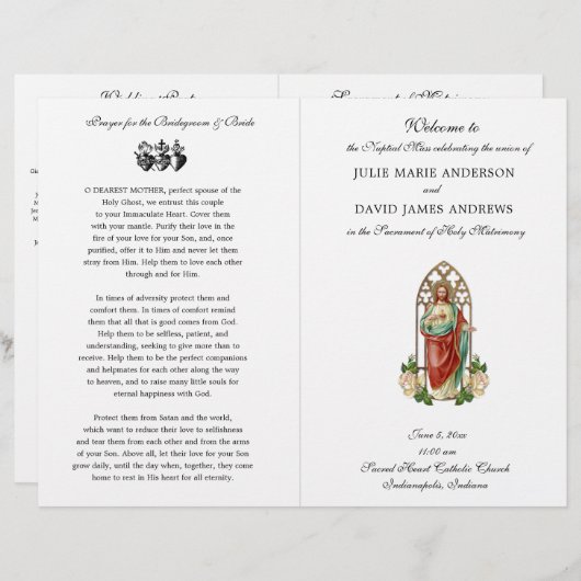 Katholieke Latijnse Mis Huwelijk Heilig Hart Progr (Voorkant / Achterkant)