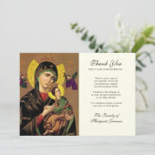 Katholieke legant Maagd Mary condoleances Dank u Bedankkaart (Staand voorkant)