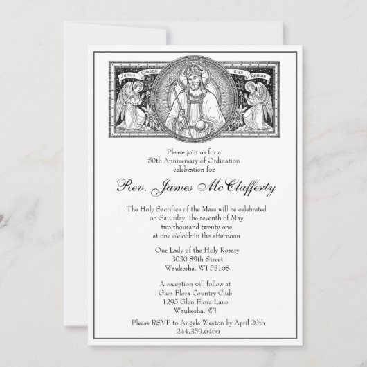 katholieke legant priest Ordination Jubileum Kaart (Voorkant)