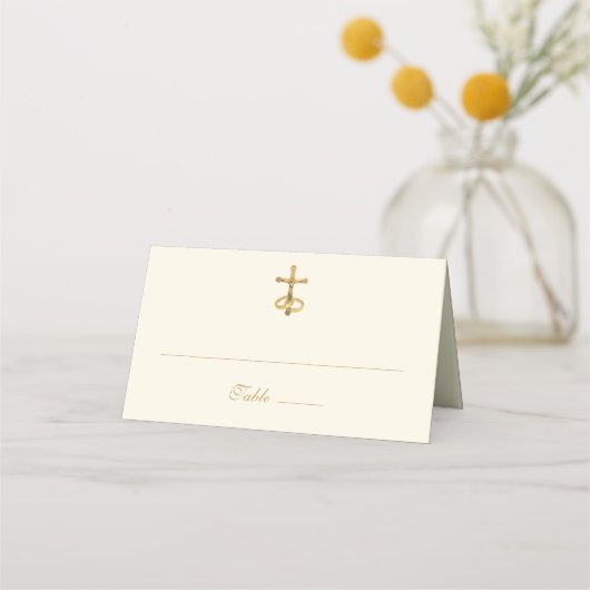 Katholieke  legant Simple Wedding Place Card Plaatskaartje (Voorkant)