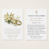 Katholieke lelie ringen trouwen heilige kaart (Voorkant /achterkant)