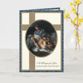 Katholieke lent Pieta Prayer Virgin Mary Jezus Kaart (Gele Bloem)