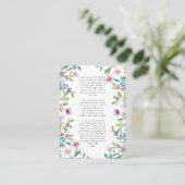 Katholieke lentebloemen Zwangerschapsgebed Kaart Plaatskaartje (Staand voorkant)