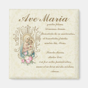 Katholieke Maagd Maria Ave Maria Baby Jesus Floral Magneet