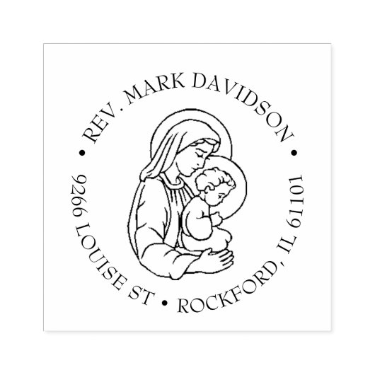Katholieke Maagd Maria BabyJezus Religieus Rubberstempel (Afrduk)