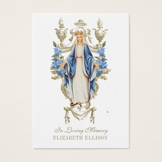Katholieke Maagd Maria Begrafenis Gebed Kaart (Voorkant)