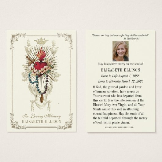 Katholieke Maagd Maria Begrafenis Gebed Kaart (Voorkant /achterkant)