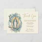 Katholieke Maagd Maria Bloemen begrafenismonument Bedankkaart (Voorkant / Achterkant)