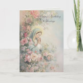 Katholieke Maagd Maria Bloemen Verjaardag Kaart (Voorkant)