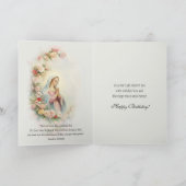 Katholieke Maagd Maria Bloemen Verjaardag Kaart (Binnen)