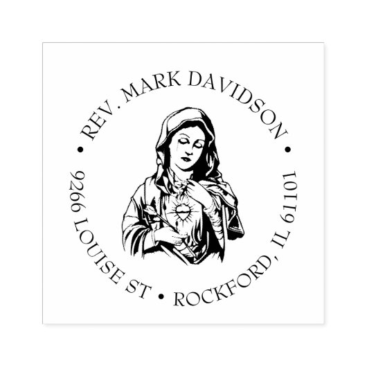 Katholieke Maagd Maria Jezus religieuze toespraak Rubberstempel (Afrduk)