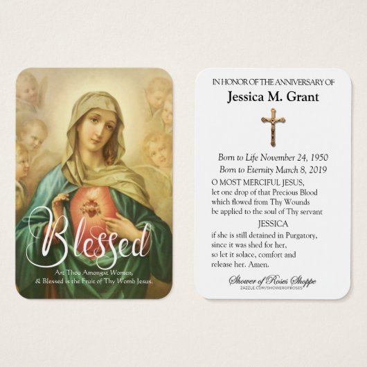 Katholieke Maagd Maria Jubileum Dood van 1 Visitekaartje (Voorkant /achterkant)