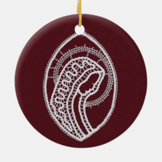 Katholieke Maagd Maria, kant Keramisch Ornament (Achterkant)