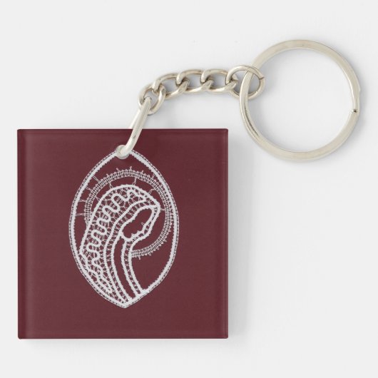 Katholieke Maagd Maria, kant Sleutelhanger (Achterkant)