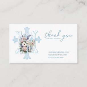 Katholieke Maagd Maria Kruis Bloemen Religieus Informatiekaartje