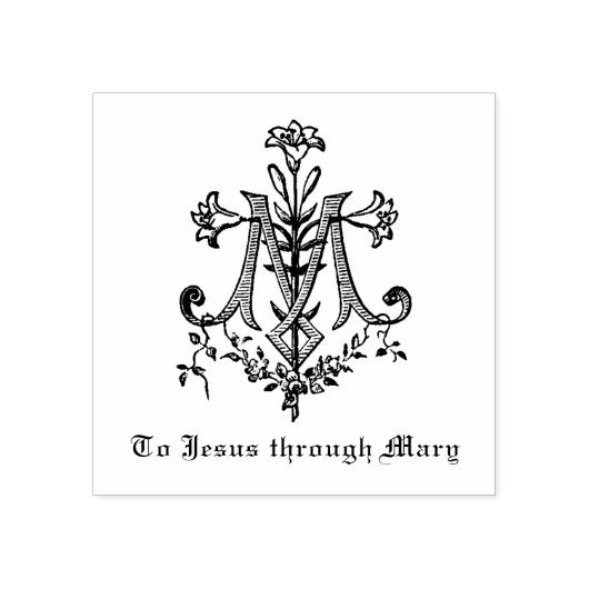 Katholieke Maagd Maria Marian symbool Rubberstempel (Afrduk)