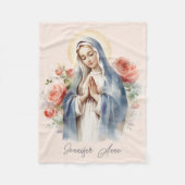 Katholieke Maagd Maria met rozen Fleece Deken (Voorkant)