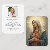 Katholieke Maagd Maria Religieuze Rouwkaart