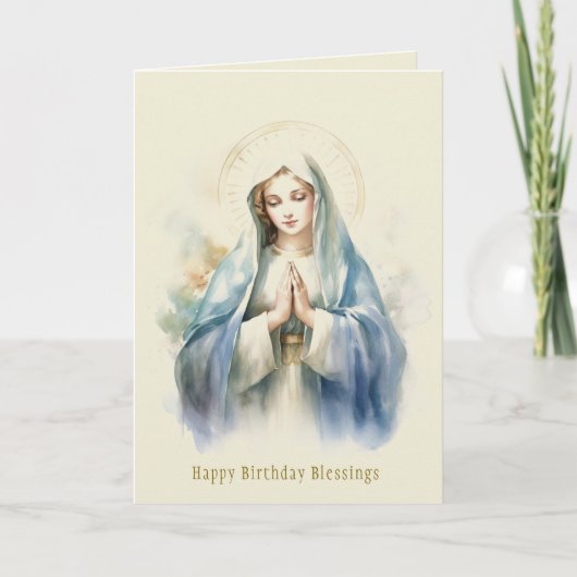 Katholieke Maagd Maria Religieuze Verjaardag Kaart (Voorkant)