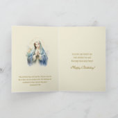 Katholieke Maagd Maria Religieuze Verjaardag Kaart (Binnen)