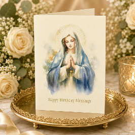 Katholieke Maagd Maria Religieuze Verjaardagskaart Kaart