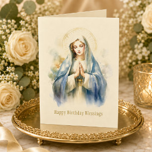 Katholieke Maagd Maria Religieuze Verjaardagskaart Kaart