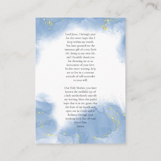 Katholieke Maagd Maria Zwangerschapsgebed Kaart Plaatskaartje (Achterkant)
