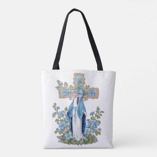 Katholieke Maagd Mary Ave Maria in het Latijn Tote Bag (Achterkant)