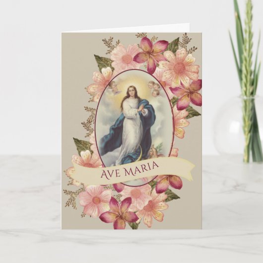 Katholieke Maagd Mary Ave Maria Kaart (Voorkant)