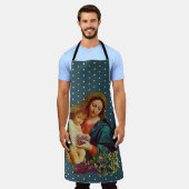 Katholieke Maagd Mary Baby Jesus Floral Schort (Gedragen)