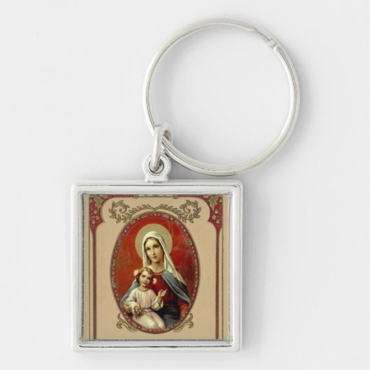 Katholieke Maagd Mary Baby Jesus Sleutelhanger (Voorkant)