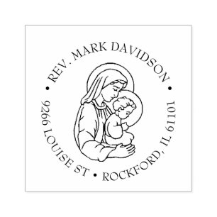 Katholieke Maagd Mary BabyJesus Religieuze Rubberstempel