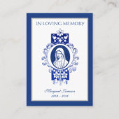 Katholieke Maagd Mary Blue Funeral Sympathie Praye Plaatskaartje (Voorkant)