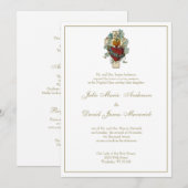 Katholieke Maagd Mary Cross Floral Wedding Kaart (Voorkant / Achterkant)