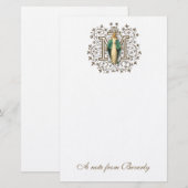 Katholieke Maagd Mary Cross Religieuze Briefpapier (Voorkant / Achterkant)