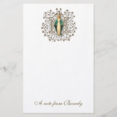 Katholieke Maagd Mary Cross Religieuze Briefpapier (Voorkant)