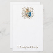 Katholieke Maagd Mary Cross Religieuze Briefpapier (Voorkant / Achterkant)