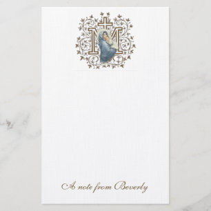 Katholieke Maagd Mary Cross Religieuze Briefpapier