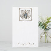 Katholieke Maagd Mary Cross Religieuze Briefpapier (Staand voorkant)