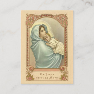 Katholieke Maagd Mary Express Novena Prayer Card Visitekaartje