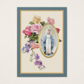 Katholieke Maagd Mary Floral Funeral Prayer Kaart (Voorkant)