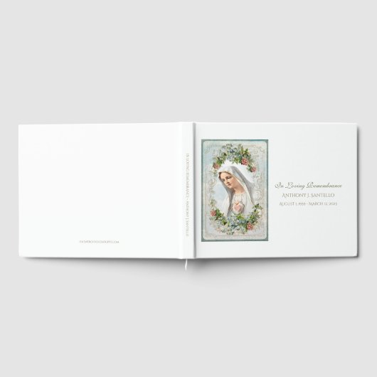 Katholieke Maagd Mary Floral Memorial Funeral Gastenboek (Volledig)