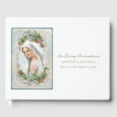 Katholieke Maagd Mary Floral Memorial Funeral Gastenboek (Voorkant)