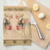 Katholieke Maagd Mary Floral Prayer Theedoek (Quarter Fold)