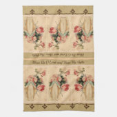 Katholieke Maagd Mary Floral Prayer Theedoek (Verticaal)