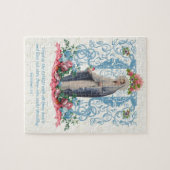 Katholieke Maagd Mary Floral Scriptcitaat Legpuzzel (Horizontaal)