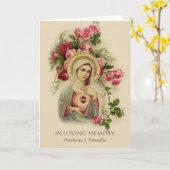 Katholieke Maagd Mary Funeral Heilige Kaart (Gele Bloem)
