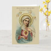 Katholieke Maagd Mary Funeral Heilige Kaart (Gele Bloem)